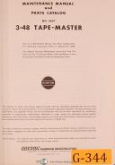 Gorton-Gorton 3-48 Tape Master, Milling Center 3457, Maintenance and Parts Manual 1970-3-48-No. 3457-01